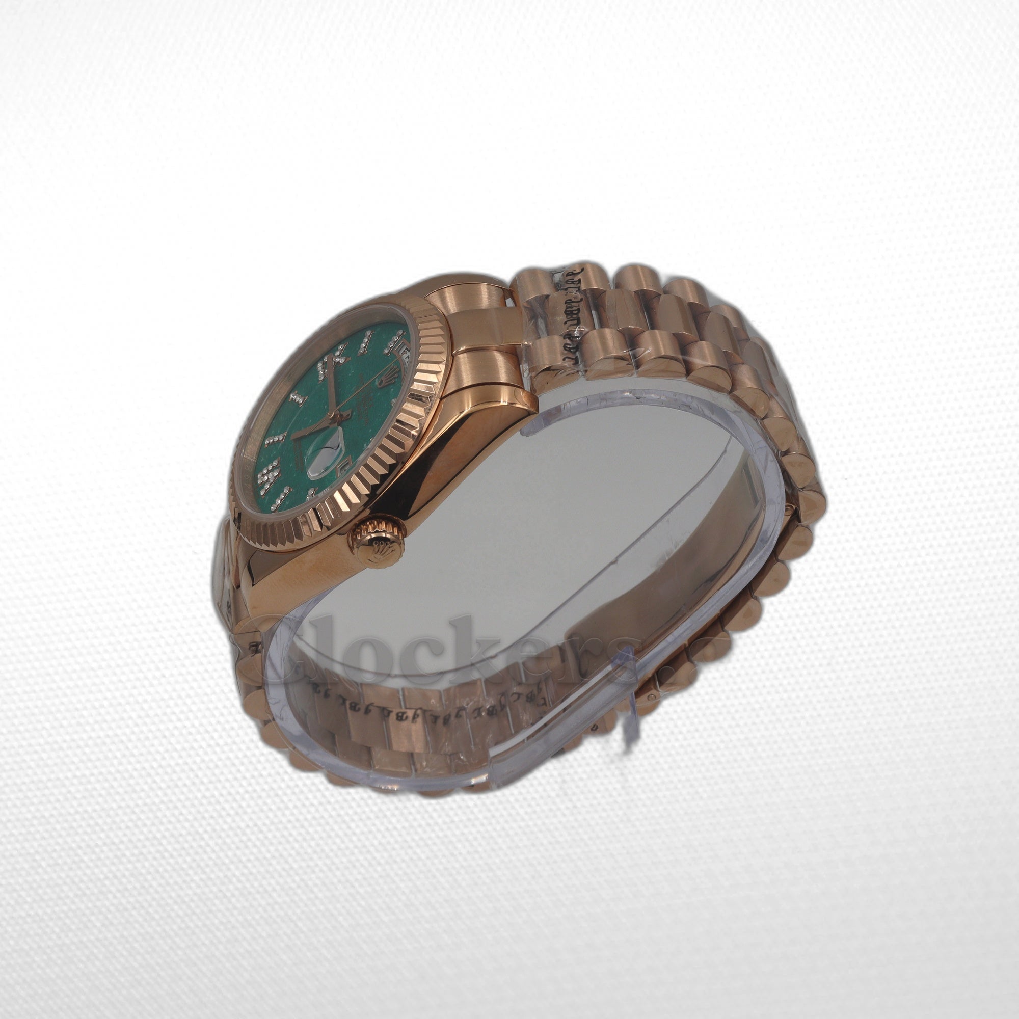 DAYDATE 36MM ROSE GOLD GREEN DIAL DIAMONDS