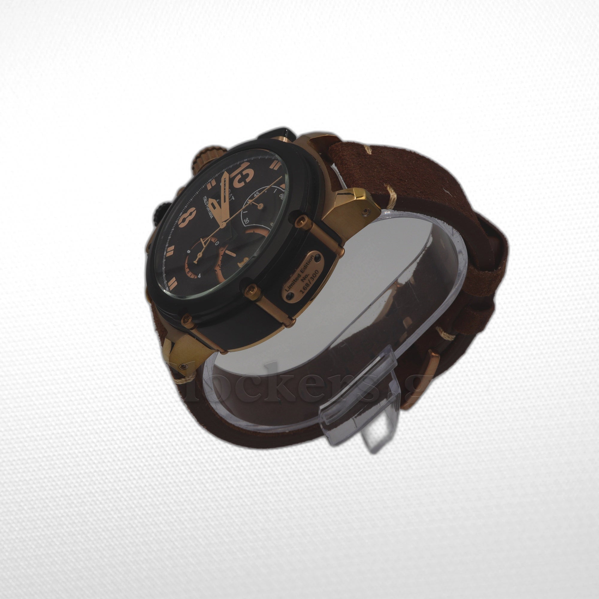 U-BOAT CHIMERA 46MM LIMITED EDITION LEATHER STRAP BROWN DIAL
