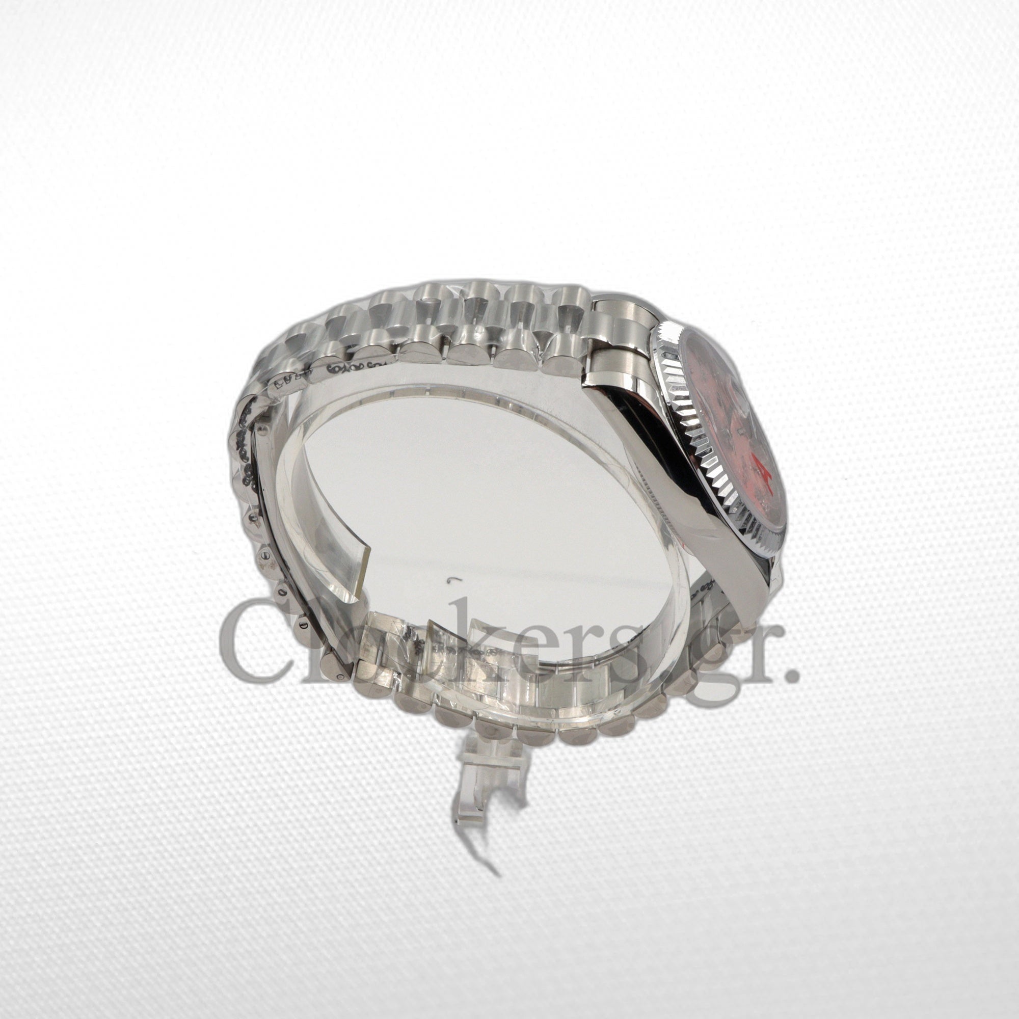 Rolex Day-Date 36 36mm Day Date 12834 White Gold with Diamond Bezel Pink Opal Dial