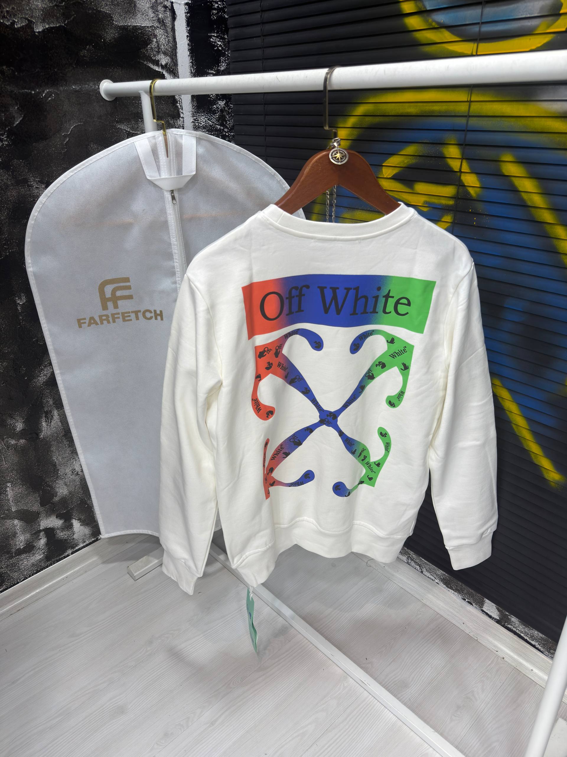 Hoodie white off white  - Bs 1654