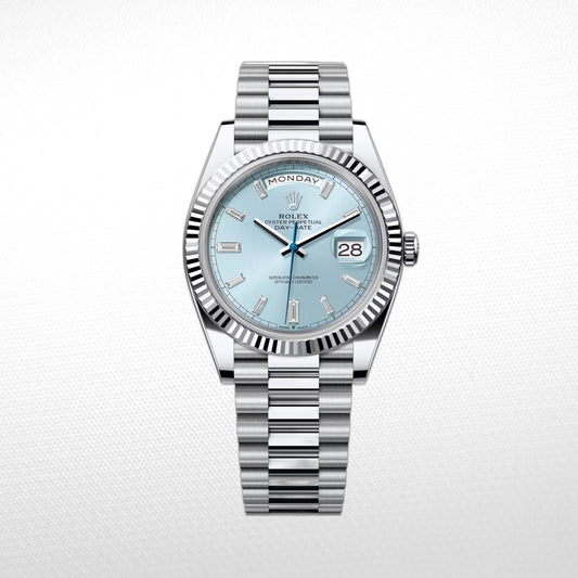 DAY-DATE 36 MM SS SKY BLUE DIAL DIAMONDS MARKERS