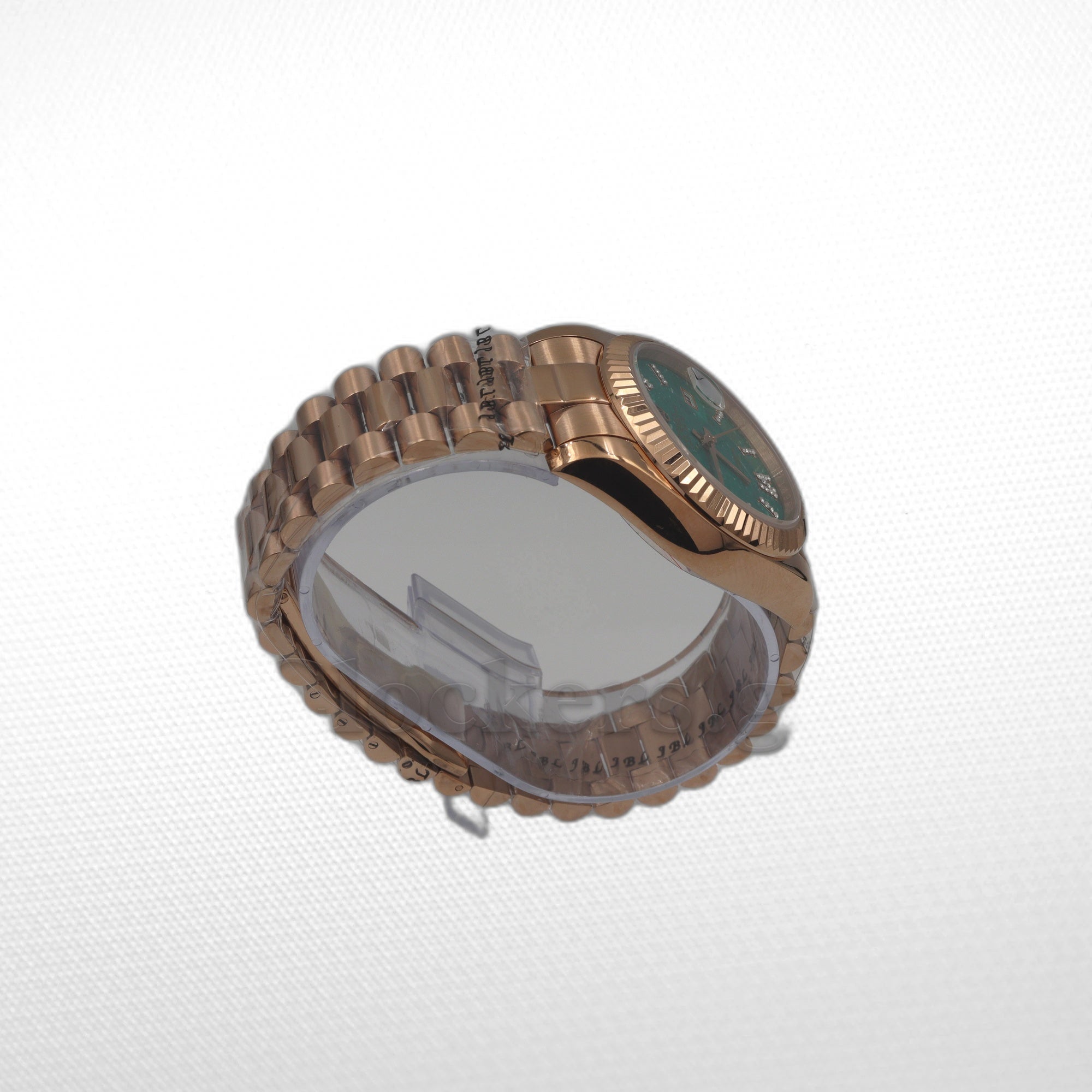 DAYDATE 36MM ROSE GOLD GREEN DIAL DIAMONDS