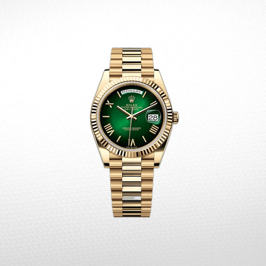 DAY-DATE II  40 MM OYSTER GREEN DIAL STICK MARKERS