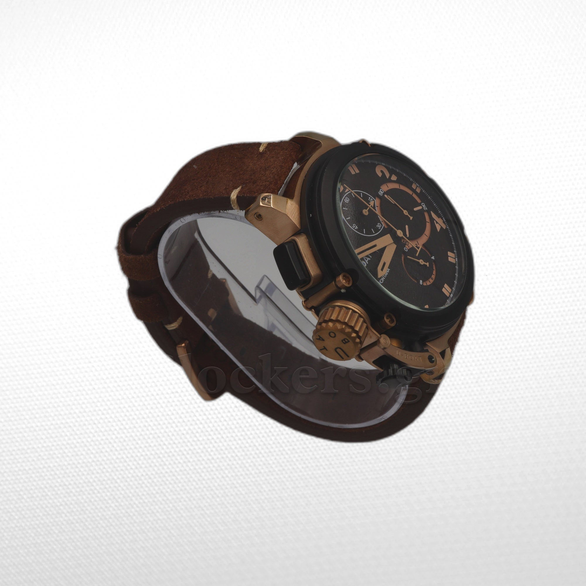 U-BOAT CHIMERA 46MM LIMITED EDITION LEATHER STRAP BROWN DIAL