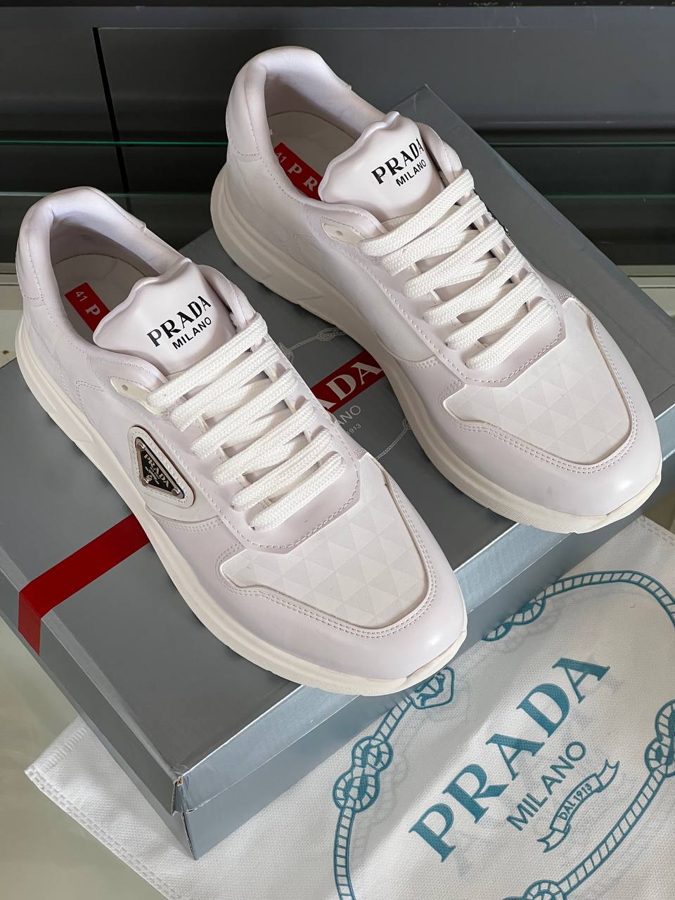 Prada Leather Sneakers White