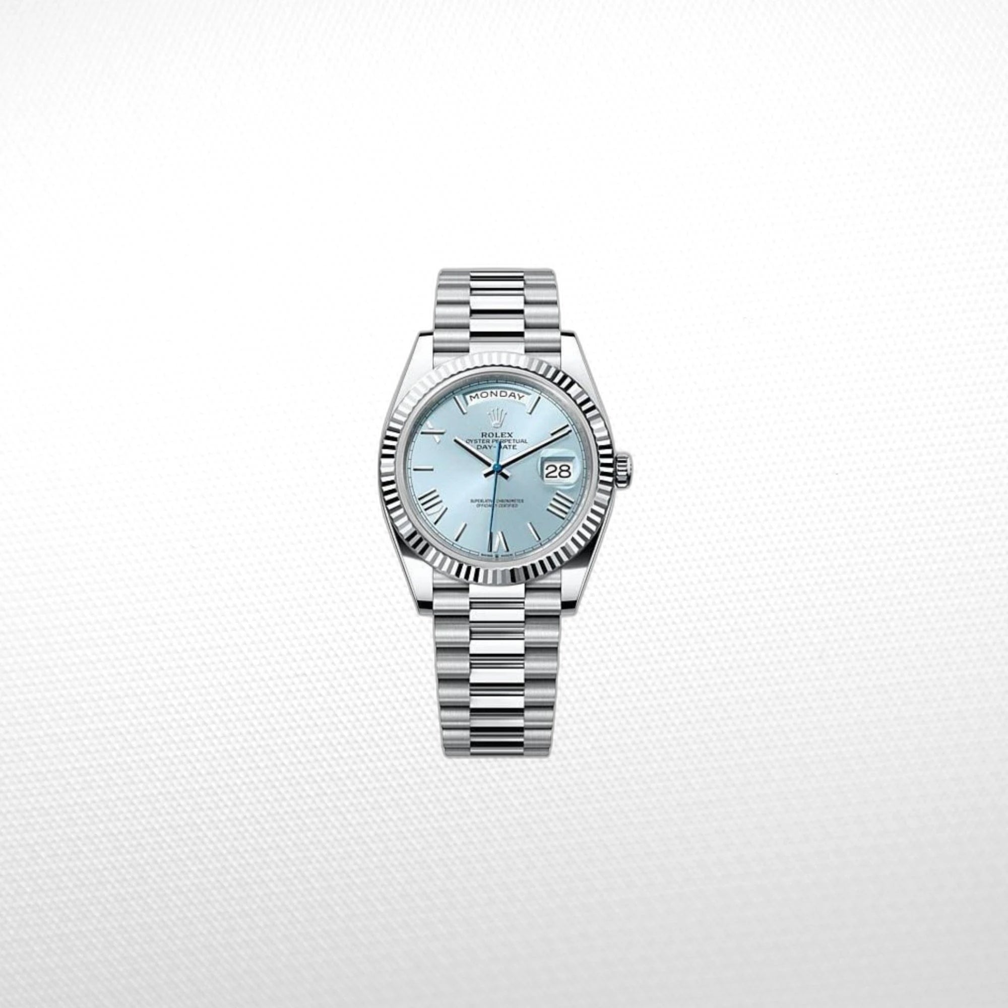 DAY-DATE II 40MM PLATINUM BLUE DIAL ROMAN MARKERS