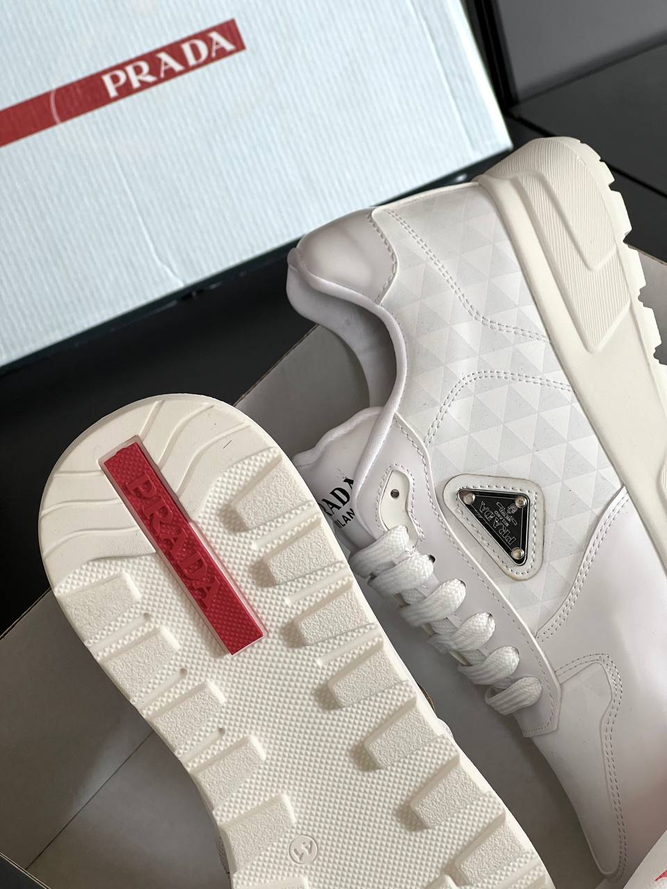 Prada Leather Sneakers White