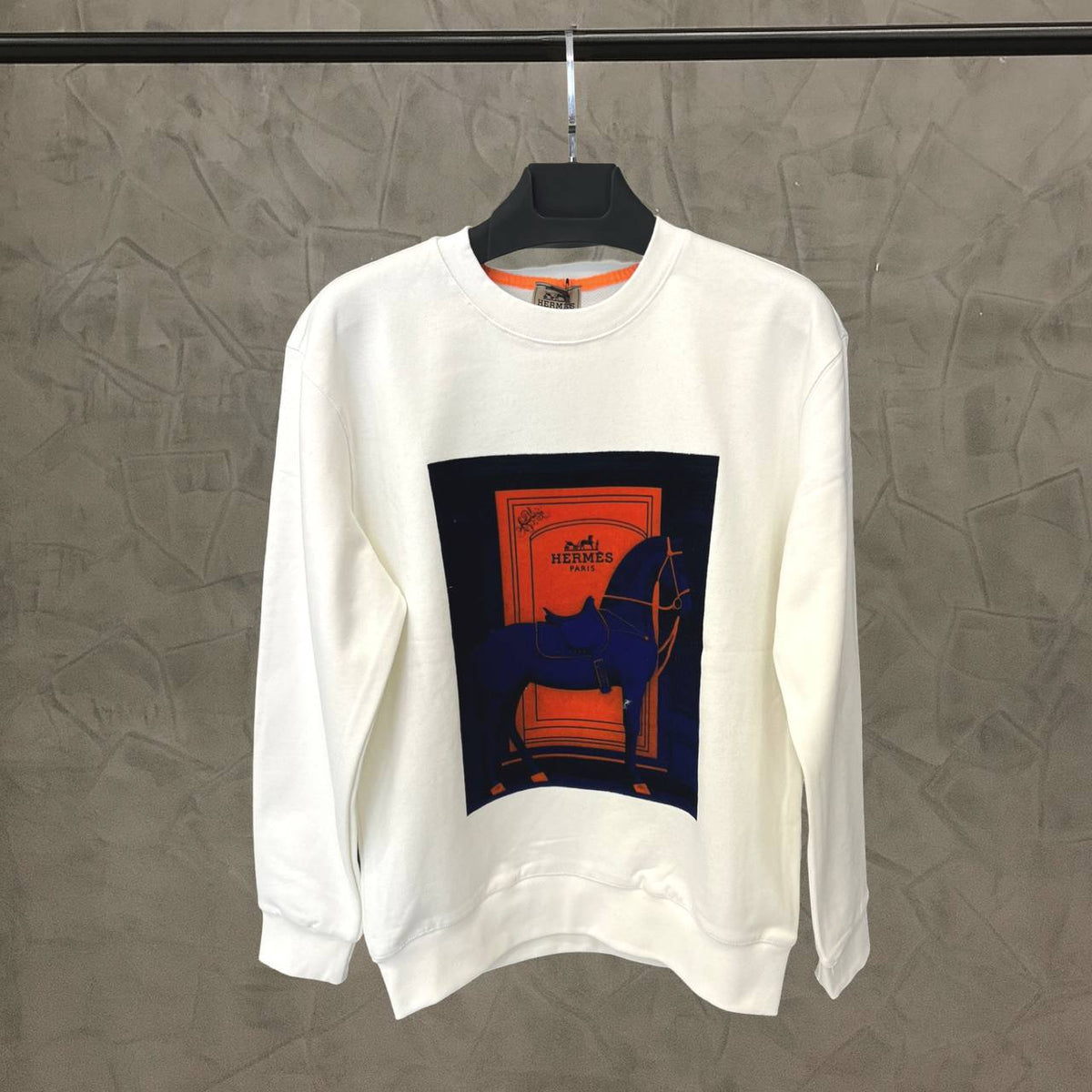 Hoodie White Hermes   - HM 1622