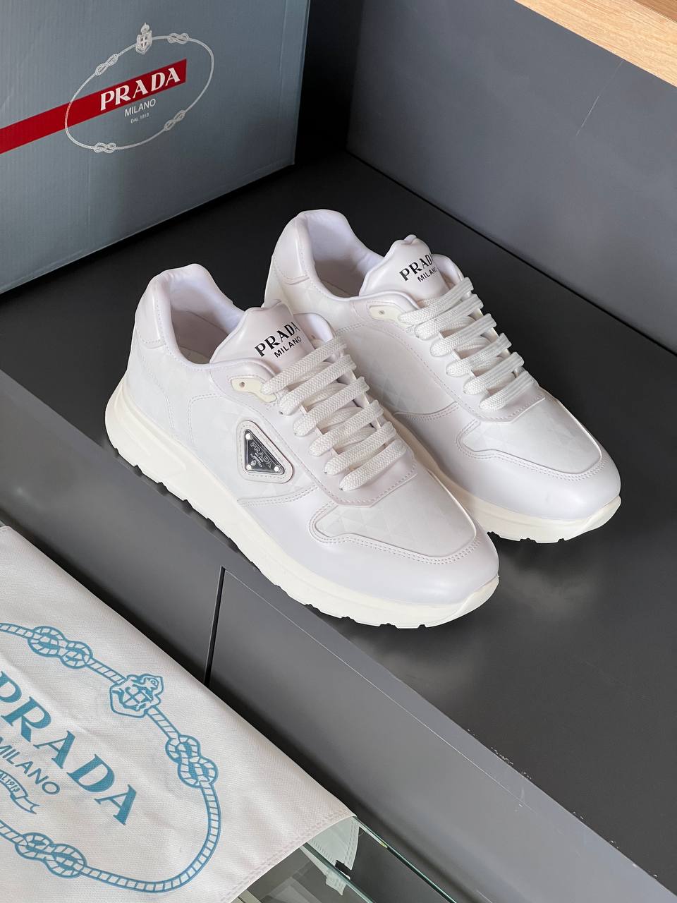 Prada Leather Sneakers White