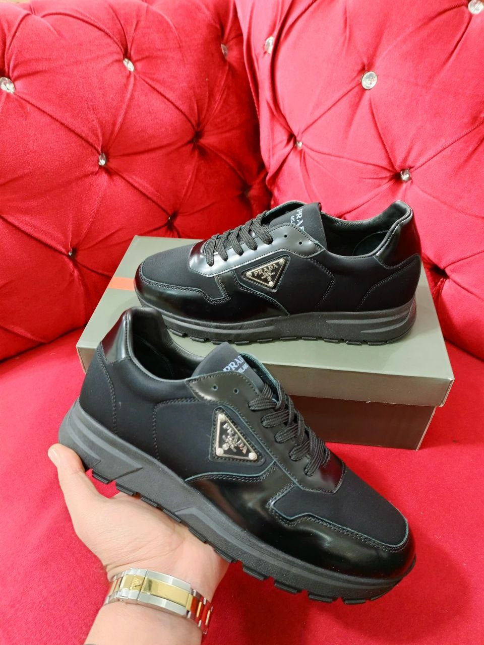 Prada sneakers logo