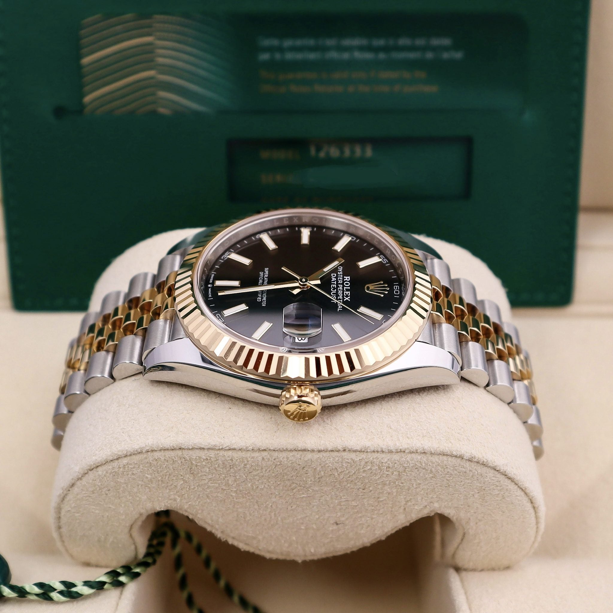 Date just 2 tone black dial