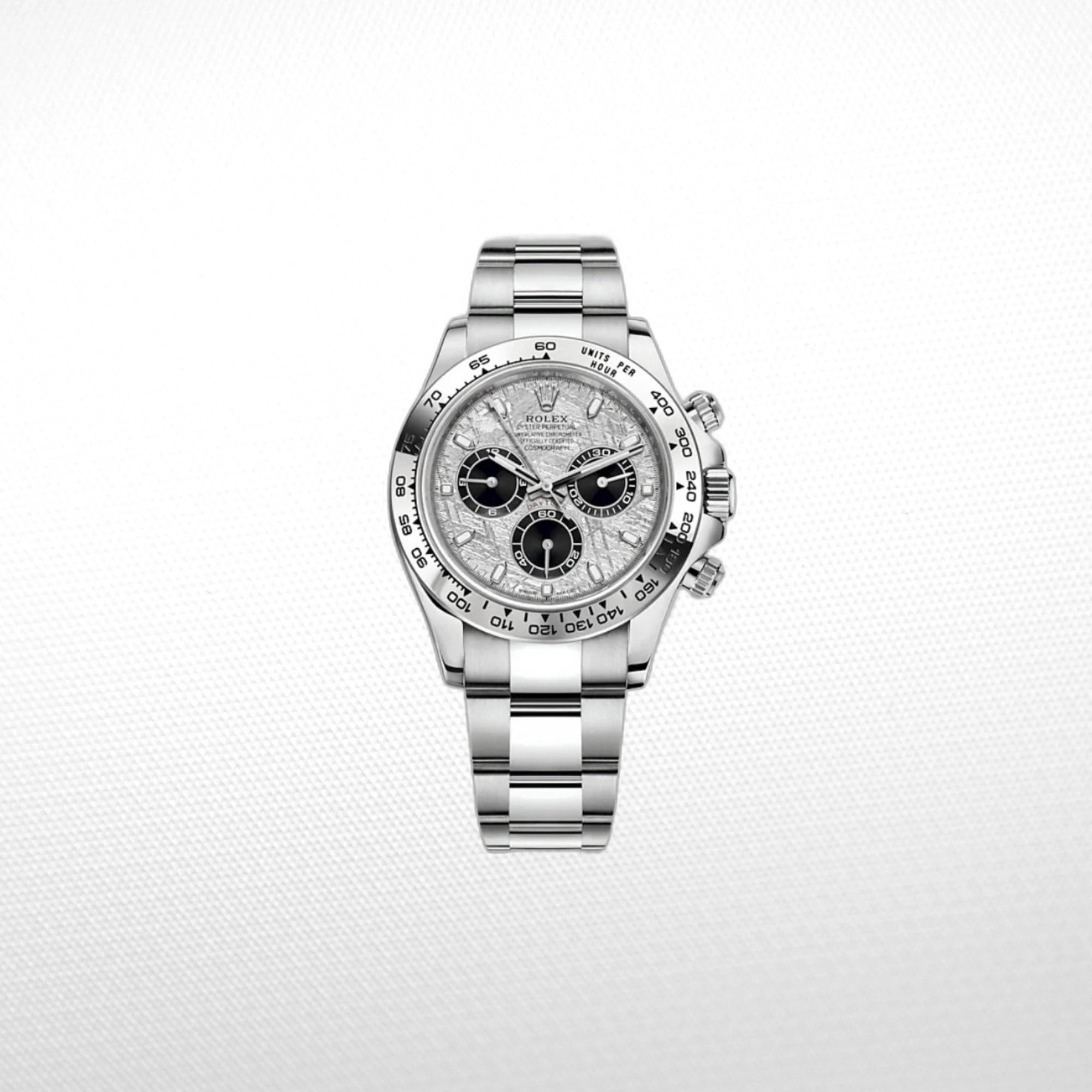DAYT0NA 18K WHITE GOLD STEEL DIAL 40MM