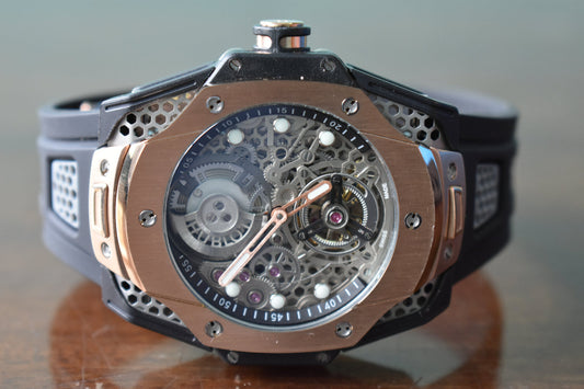 Hublot Big Bang Tourbillon Samuel Ross Titanium Rose Gold Black Rubber Straps