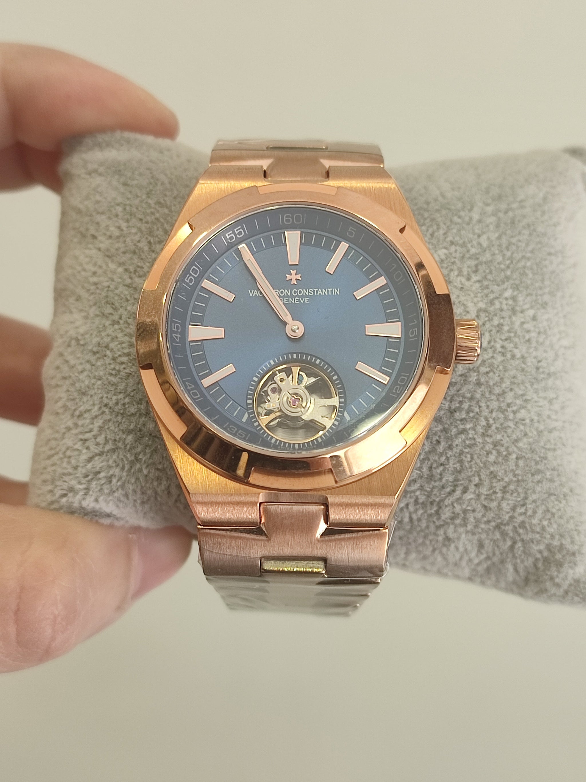 Overseas blue dial turbillon