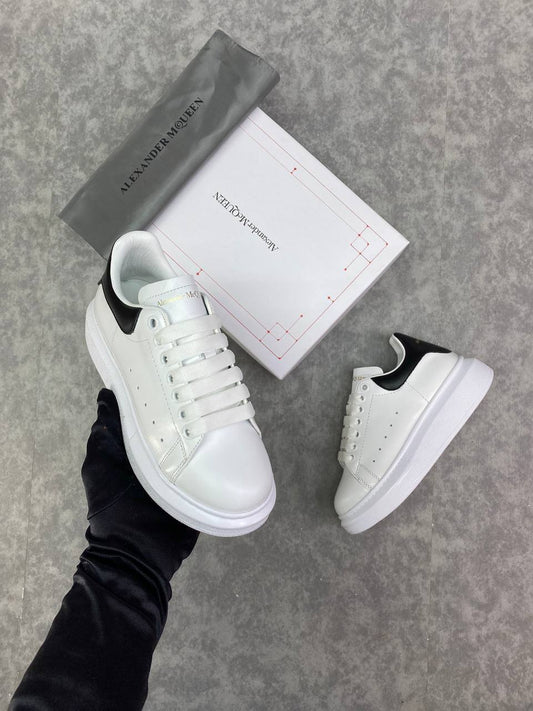 Alexander McQueen Oversized Sneakers White Black Heel