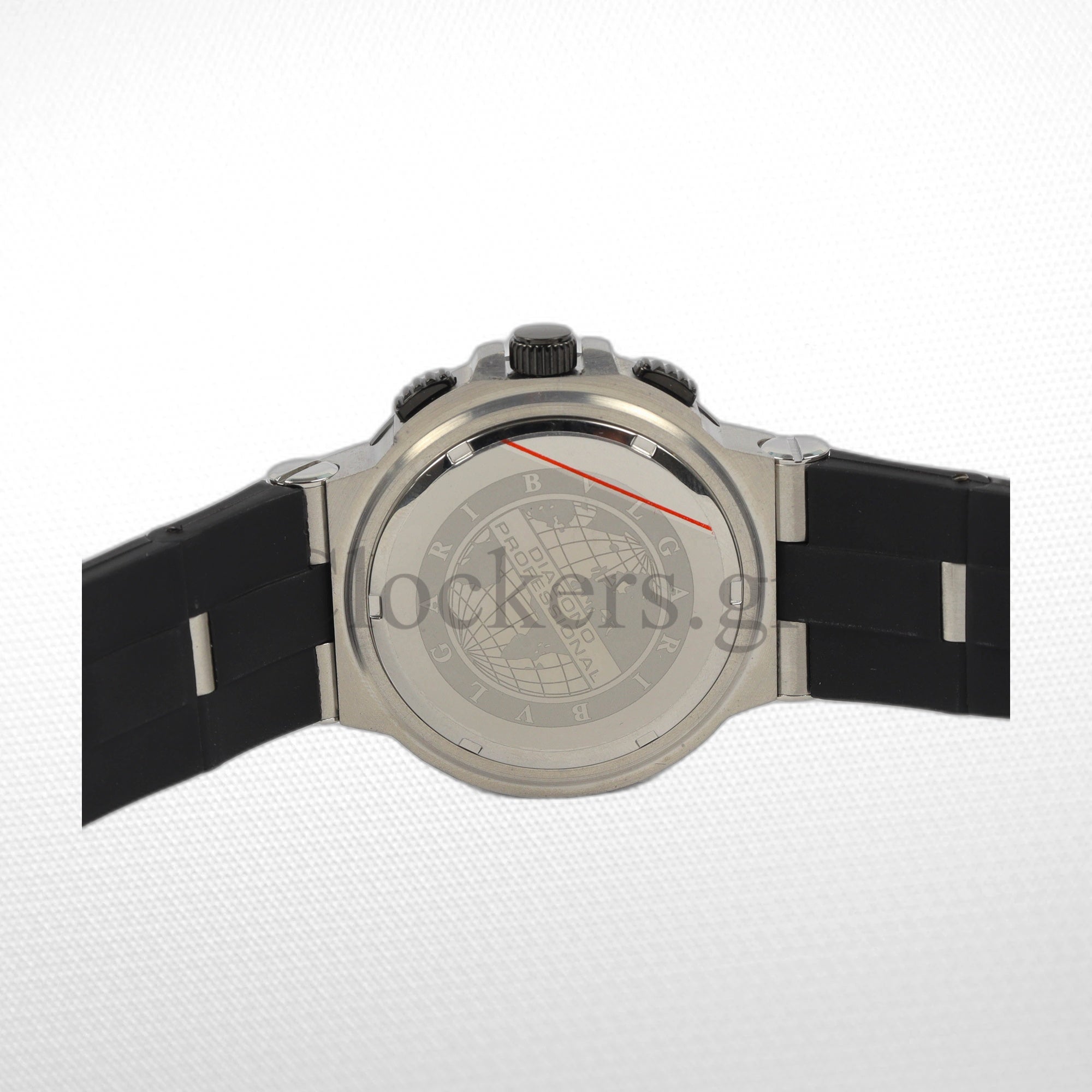 BVLGARI ALUMINIUM 40MM BLACK DIAL RUBBER BEZEL CHRONOGRAPH WATCH