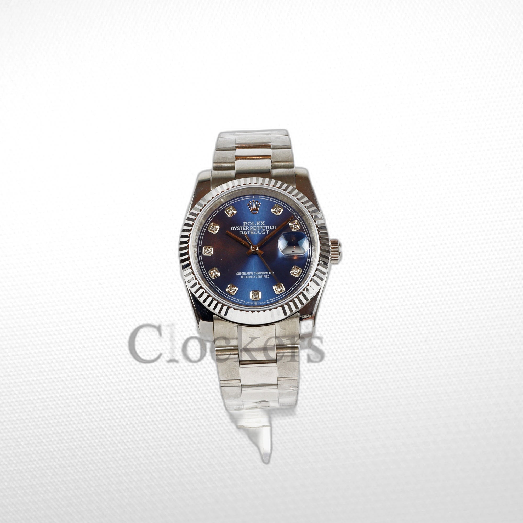 DATEJUST 36MM SS SILVER OYSTER BLUE DIAL DIAMONDS MARKERS CLONE