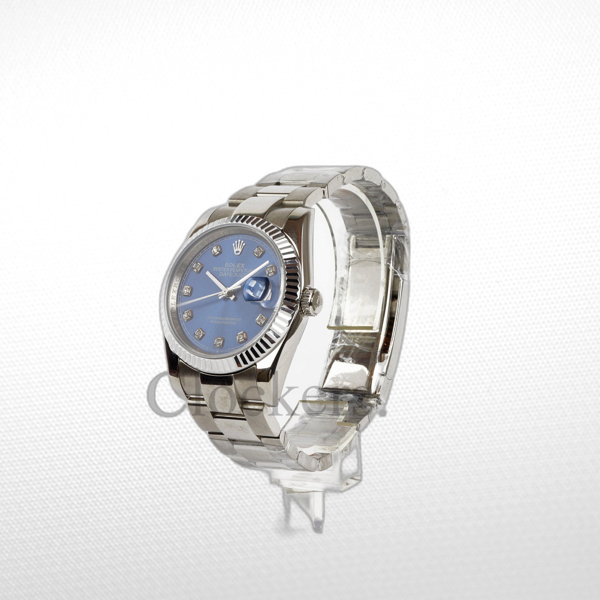 DATEJUST 36MM SS SILVER OYSTER BLUE DIAL DIAMONDS MARKERS CLONE