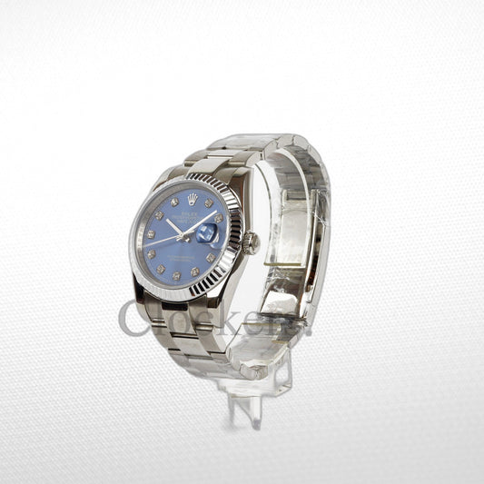 DATEJUST 36MM SS SILVER OYSTER BLUE DIAL DIAMONDS MARKERS CLONE