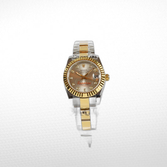DATEJUST 31MM 2-TONE GOLD GRAY DIAL STICK MARKERS CLONE