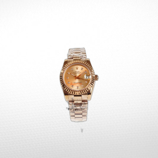 DATEJUST 31MM GOLD OYSTER  ROSE GOLD DIAL DIAMONDS MARKERS