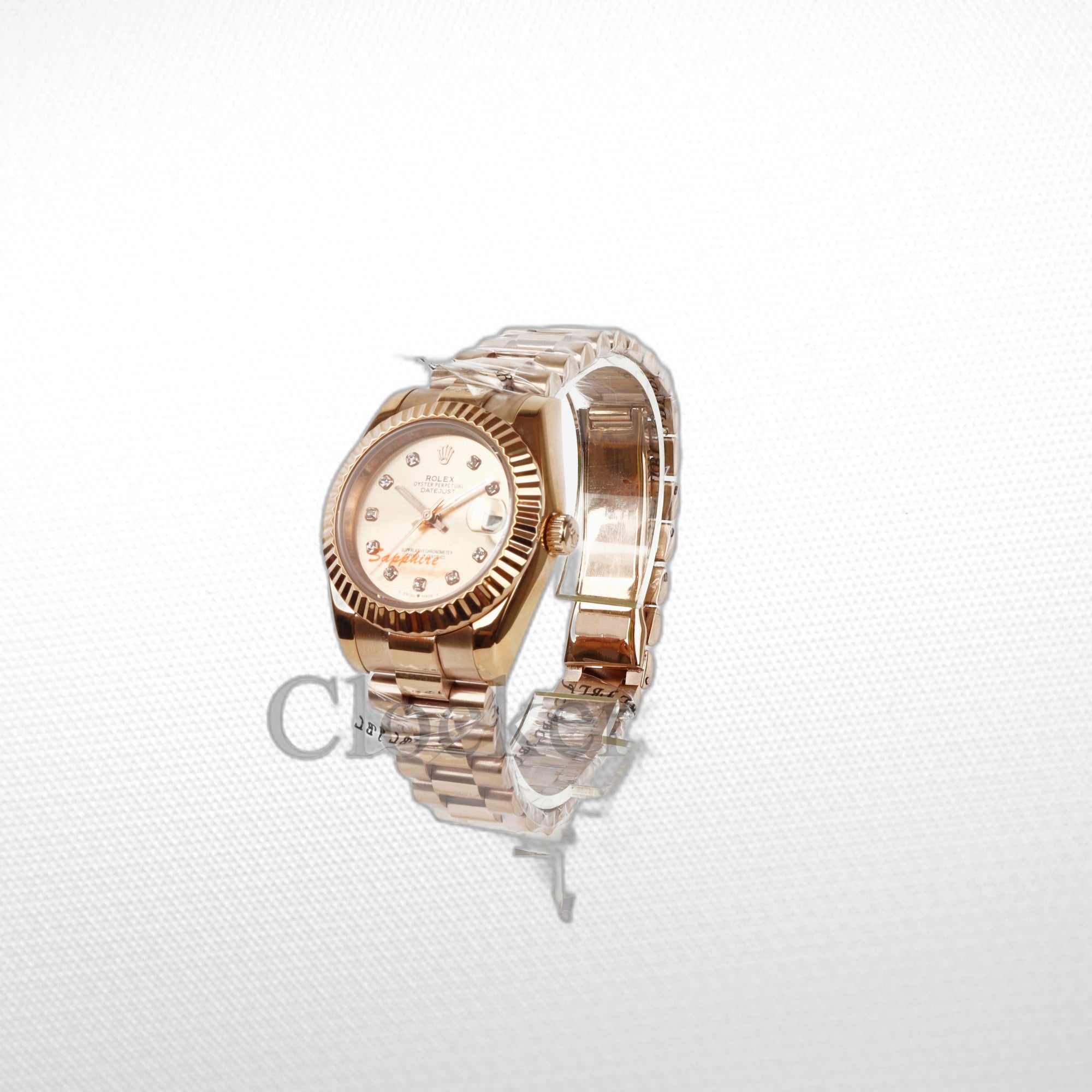 DATEJUST 31MM GOLD OYSTER  ROSE GOLD DIAL DIAMONDS MARKERS