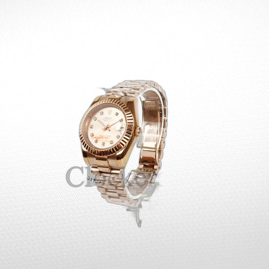 DATEJUST 31MM GOLD OYSTER  ROSE GOLD DIAL DIAMONDS MARKERS