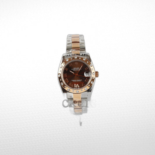 DATEJUST 31MM 2-TONE BRONZE CHOCOLATE ROMAN DIAMONDS CLONE