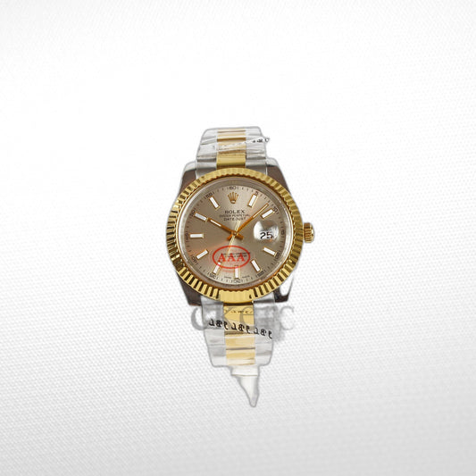 DATEJUST 41MM 2-TONE GOLD GRAY DIAL STICK MARKERS clone