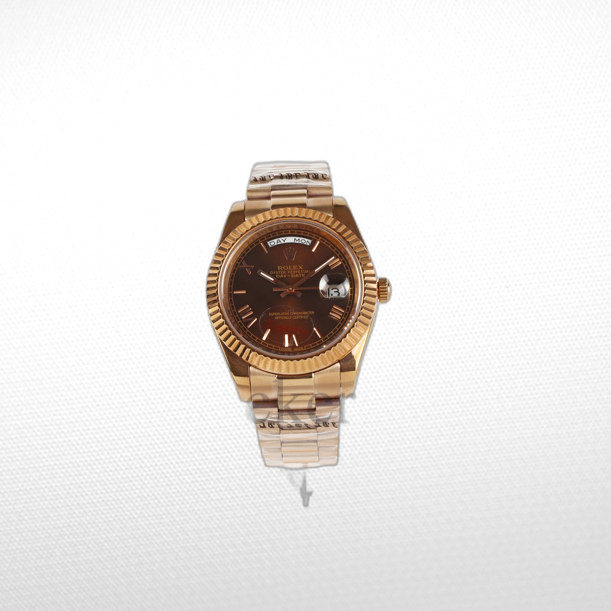 DAY-DATE II 41MM ROSE GOLD BRONZE DIAL RB STICKS MARKERS CLONE