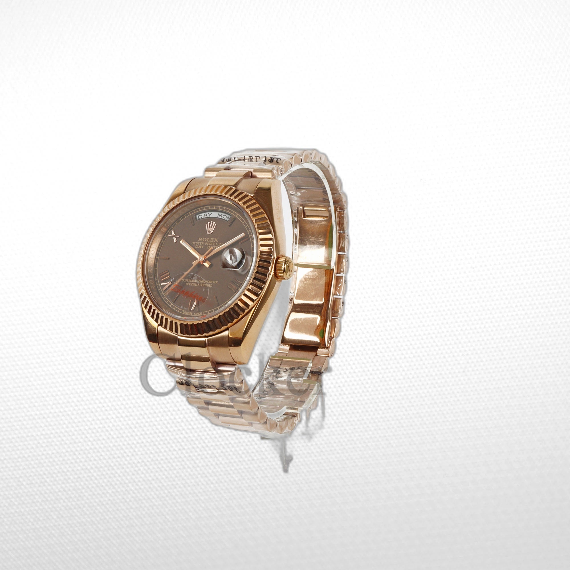 DAY-DATE II 41MM ROSE GOLD BRONZE DIAL RB STICKS MARKERS CLONE