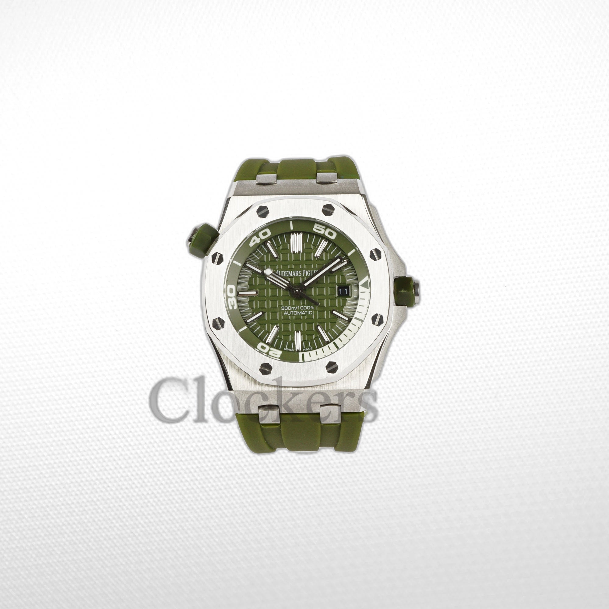 AUDEMARS PIGUET ROYAL OAK OFFSHORE DIVER 15710ST.OO.A052CA.01 KHAKI INDEX STAINLESS STEEL RUBBER  CLONE