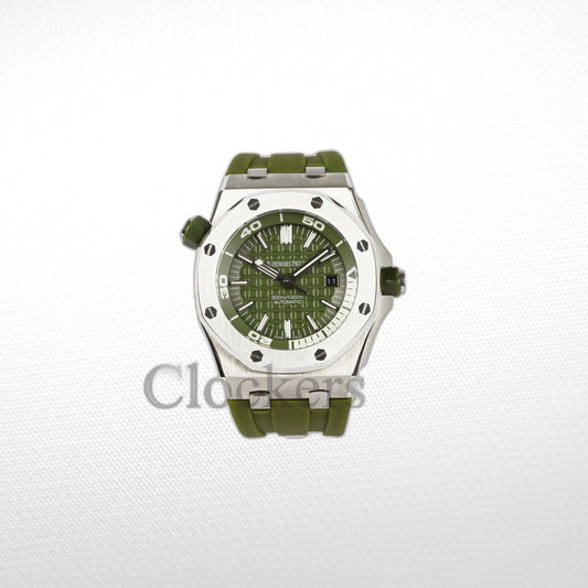 AUDEMARS PIGUET ROYAL OAK OFFSHORE DIVER 15710ST.OO.A052CA.01 KHAKI INDEX STAINLESS STEEL RUBBER  CLONE