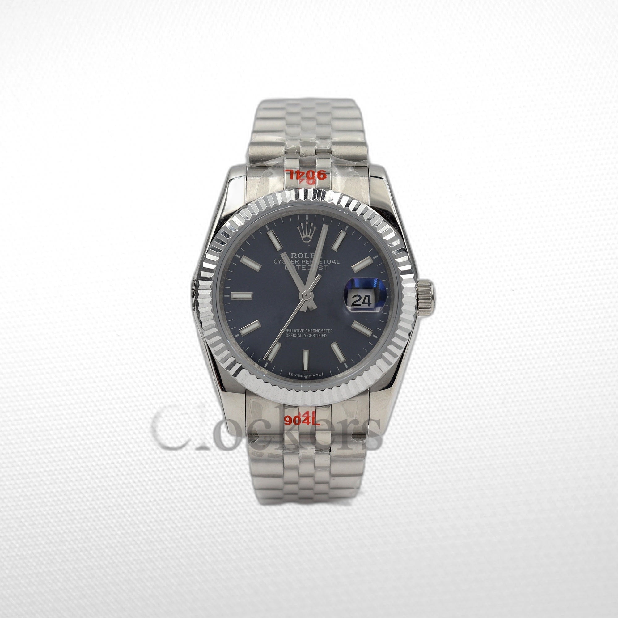 DATEJUST 36 MM SS SILVER JUBILEE BLACK DIAL STCIKS MARKERS