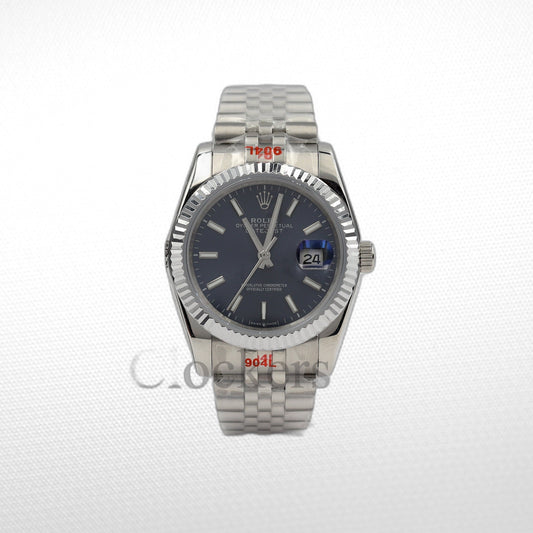 DATEJUST 36 MM SS SILVER JUBILEE BLACK DIAL STCIKS MARKERS