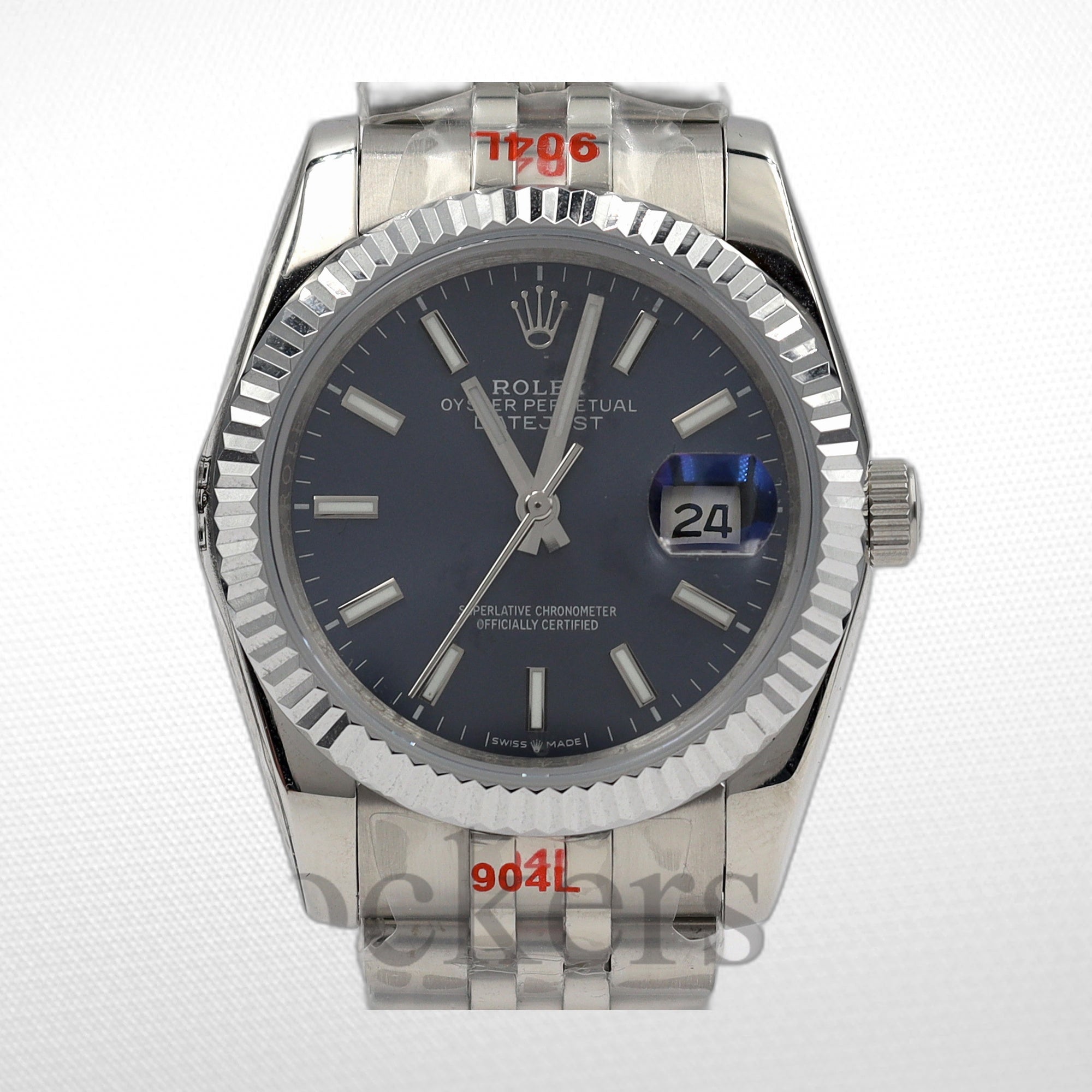 DATEJUST 36 MM SS SILVER JUBILEE BLACK DIAL STCIKS MARKERS