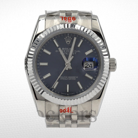 DATEJUST 36 MM SS SILVER JUBILEE BLACK DIAL STCIKS MARKERS