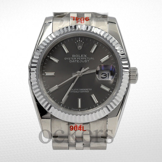 DATEJUST 41MM SS SILVER JUBILEE GRAY DIAL STCIKS MARKERS