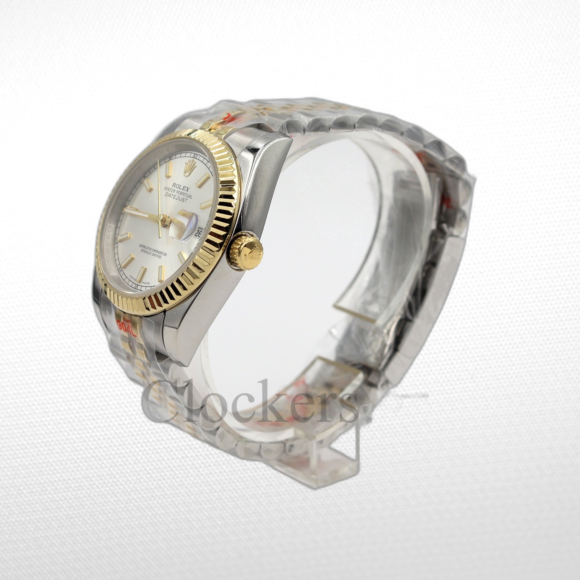 DATEJUST 36MM 2-TONE GOLD OYSTER WHITE DIAL STICKS MARKERS