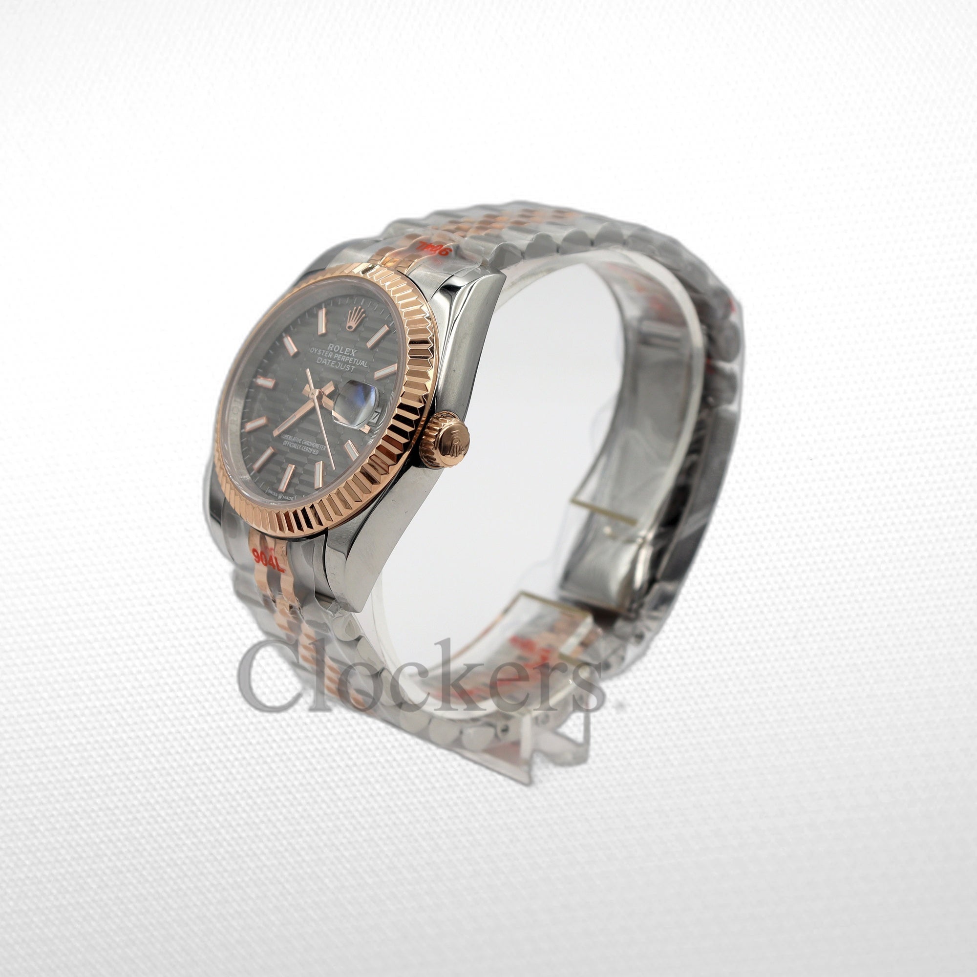 DATE JUST 36MM 2-TONE ROSE GOLD JUBILEE GREY DIAL STICKS MARKERS
