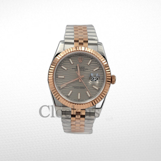 DATEJUST 36MM 2-TONE ROSE GOLD JUBILEE GREY DIAL STICKS MARKERS