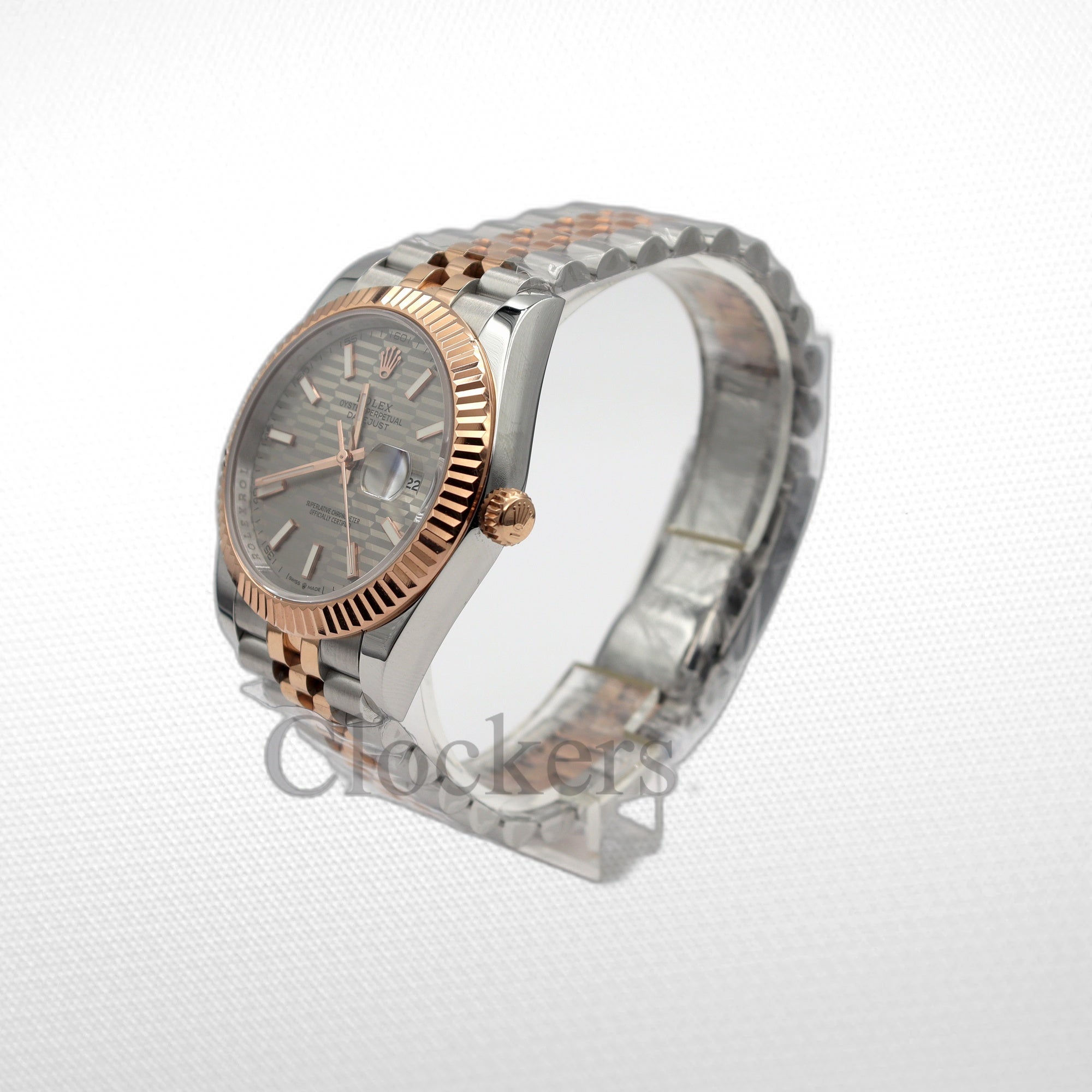 DATEJUST 36MM 2-TONE ROSE GOLD JUBILEE GREY DIAL STICKS MARKERS