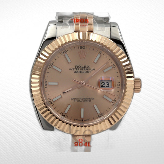 DATEJUST 36MM 2-TONE BRONZE PINK DIAL STICK MARKERS