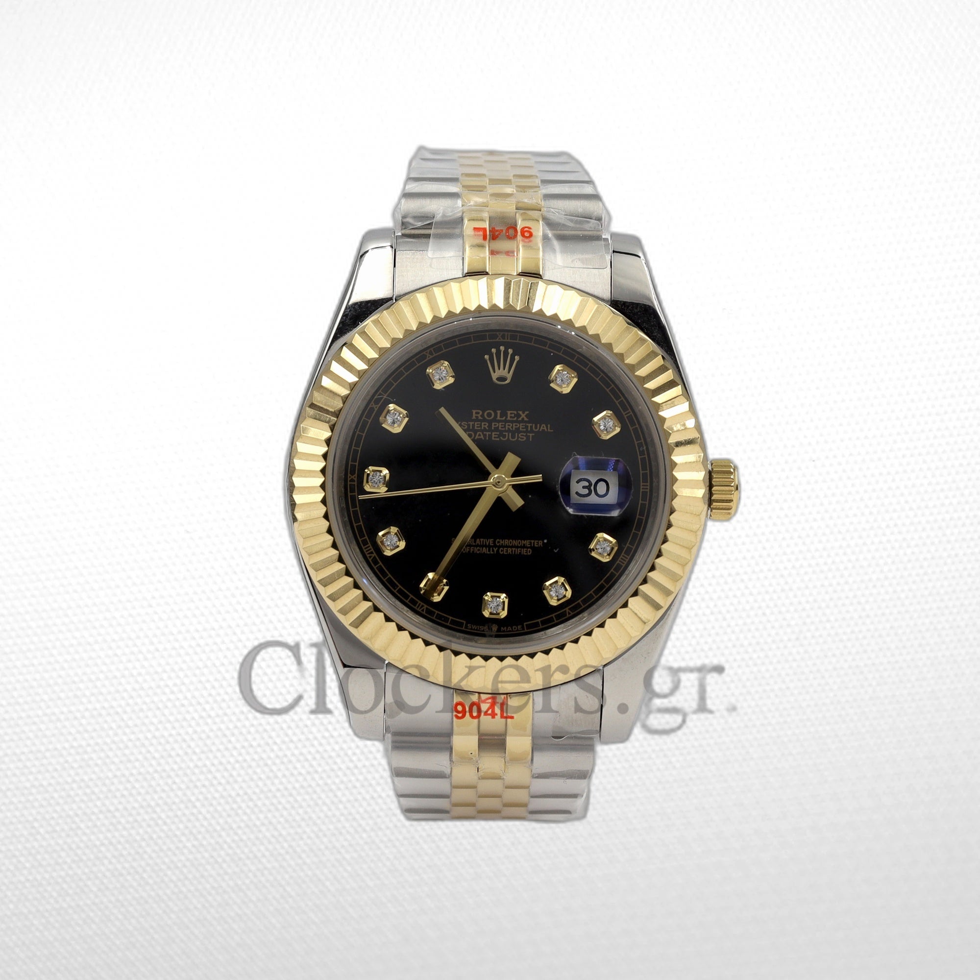 DATE JUST 36MM 2-TONE GOLD JUBILEE BLACK DIAL DIAMONDS MARKERS