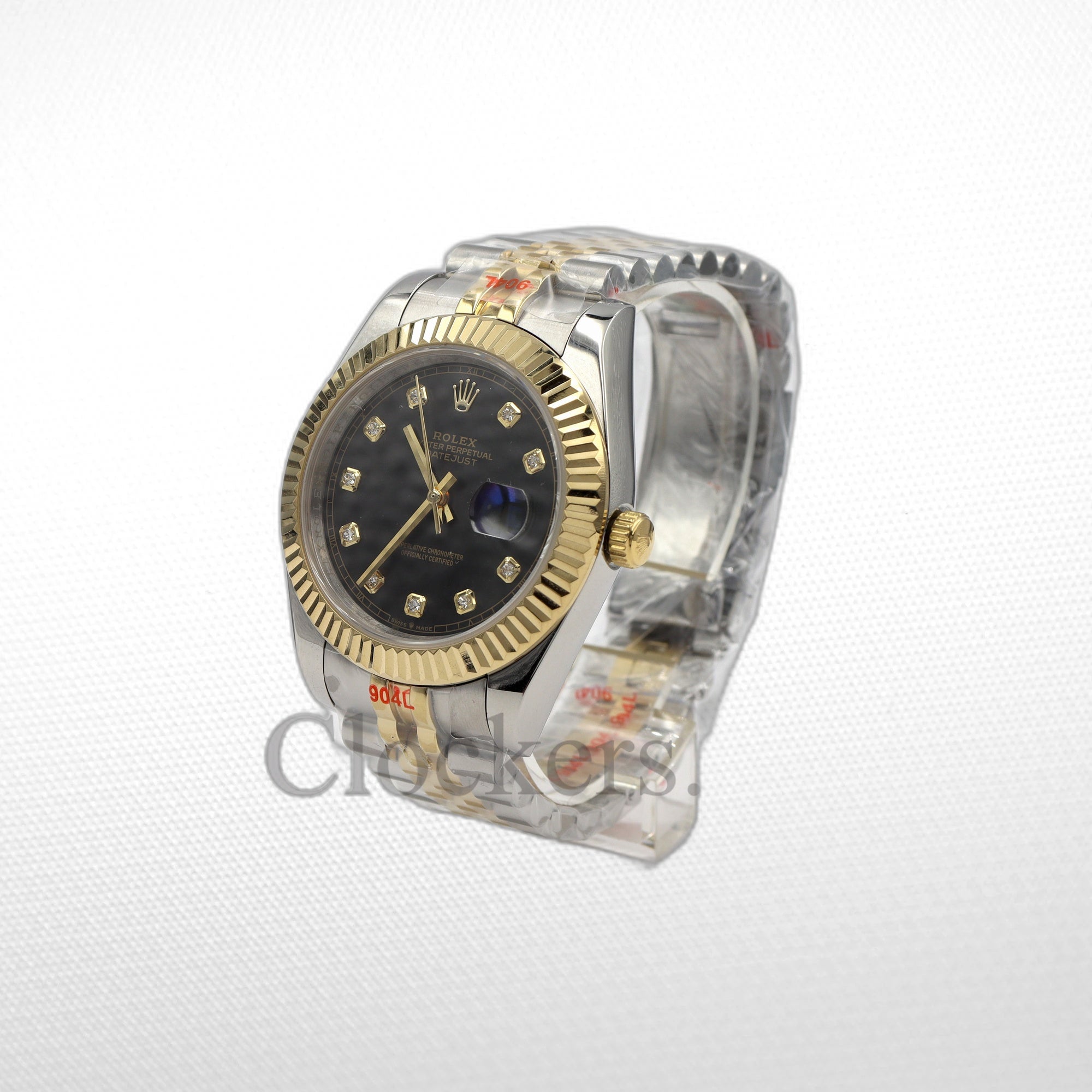 DATE JUST 36MM 2-TONE GOLD JUBILEE BLACK DIAL DIAMONDS MARKERS