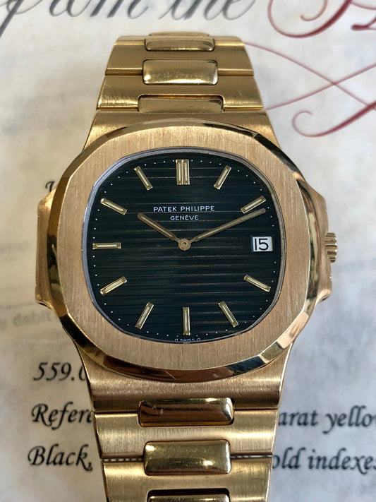 Nautilus gold black dial