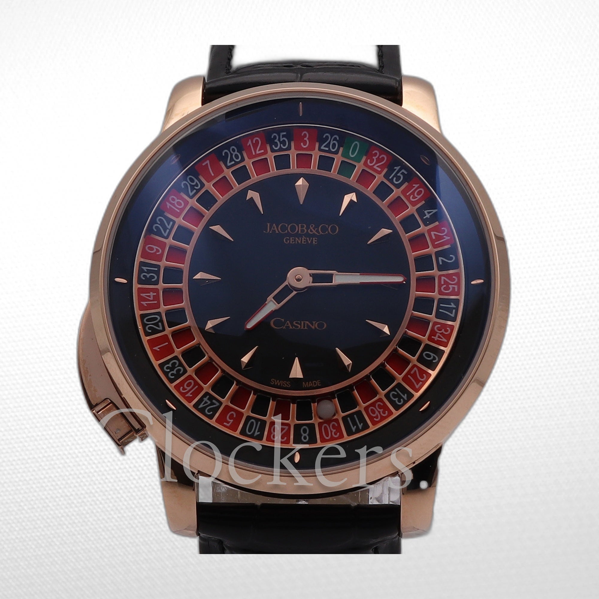 Jacob & Co. 'The Casino Tourbillon' CA100.40.Rose Gold Black Onyx Dial Limited Edition