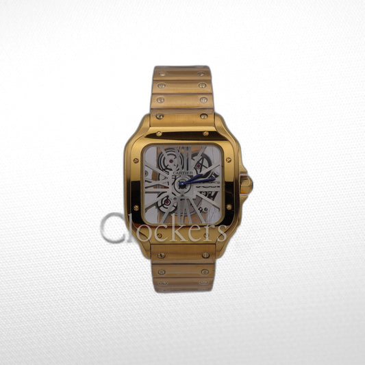 CARTIER SANTOS NEW 2023 SANTOS DE CARTIER SKELETON  GOLD