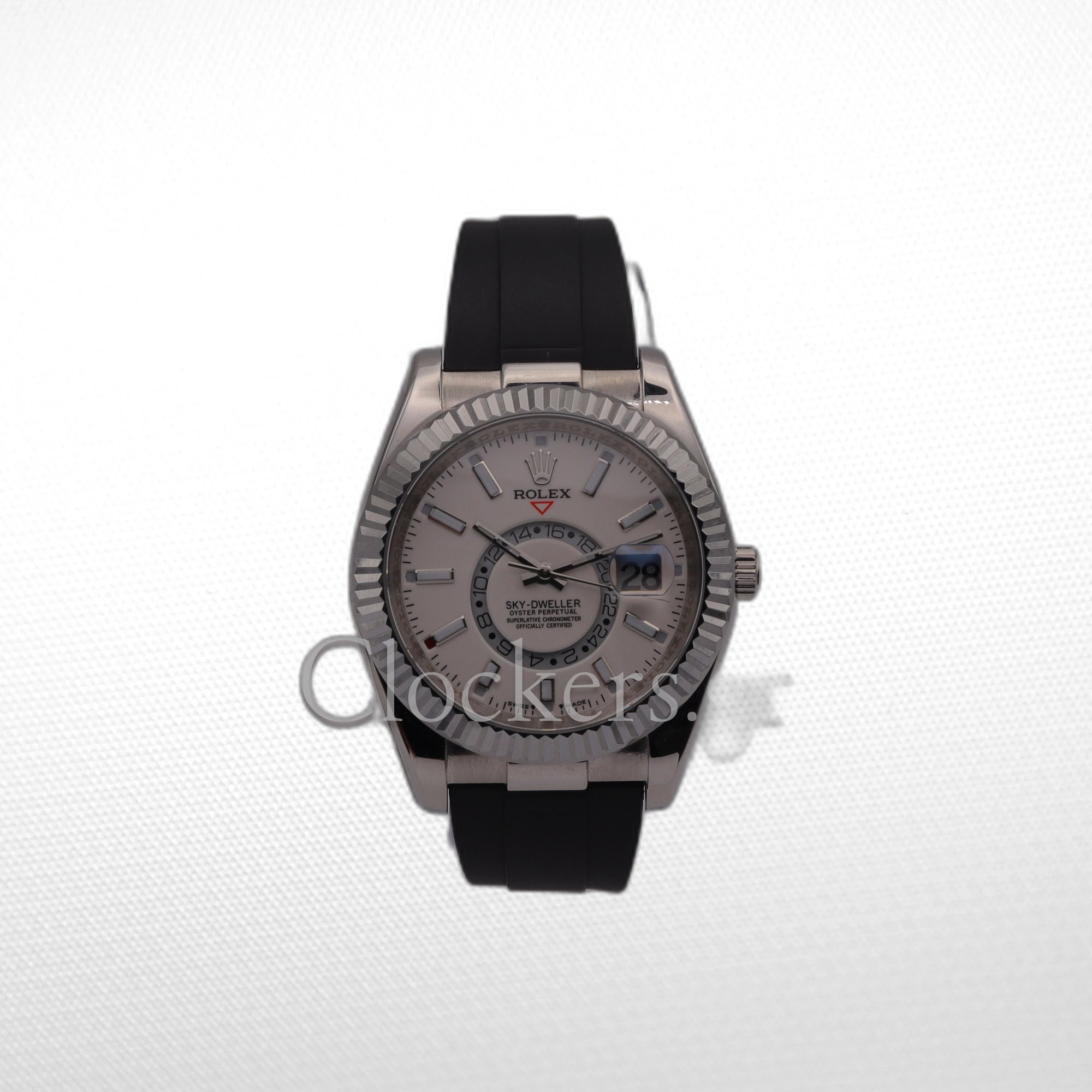 SKY-DWELLER WHITE DIAL AUTOMATIC MEN'S RUBBER