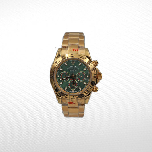 C0SMOGRAPH DAYT0NA GOLD GREEN DIAL 40MM